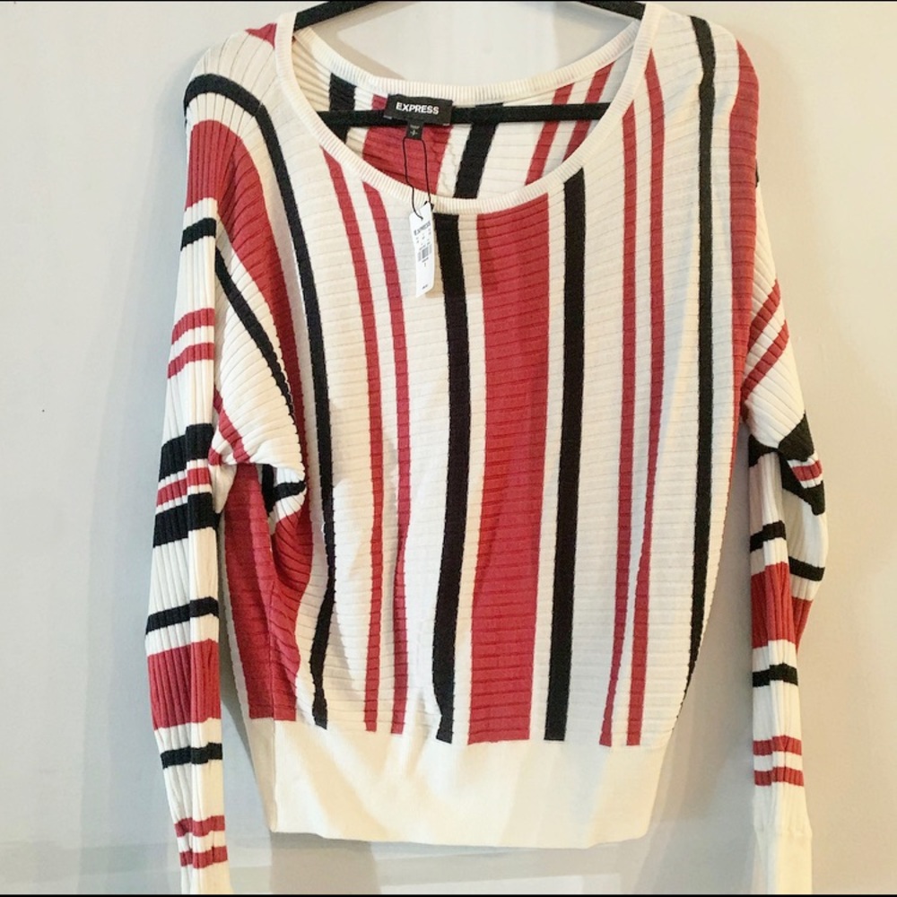 NWT Express striped white sweater